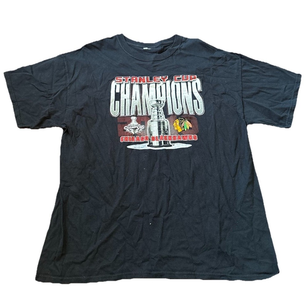Vintage Chicago Blackhawks 2013 Stanley Cup Champions T-shirt XL Gildan NHL